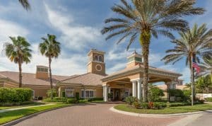 Aston Gardens Senior Living facility front entrance